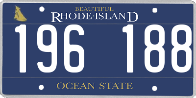 RI license plate 196188