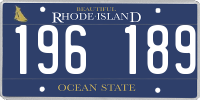 RI license plate 196189