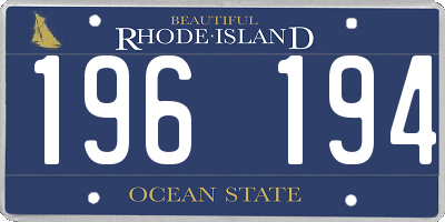 RI license plate 196194