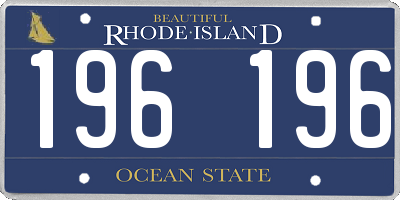 RI license plate 196196