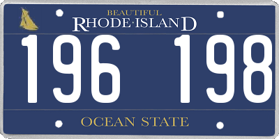 RI license plate 196198