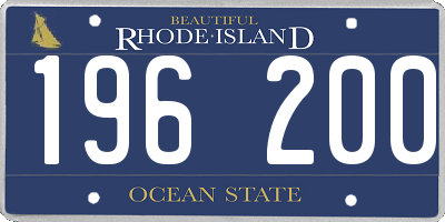 RI license plate 196200