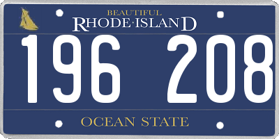 RI license plate 196208