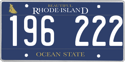 RI license plate 196222