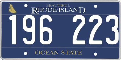 RI license plate 196223