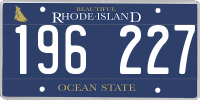 RI license plate 196227