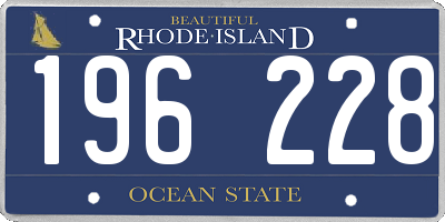 RI license plate 196228
