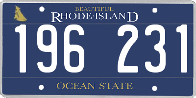 RI license plate 196231