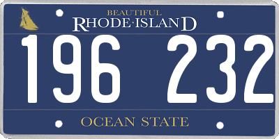 RI license plate 196232