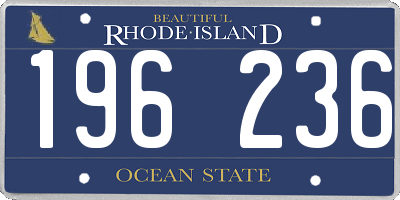 RI license plate 196236