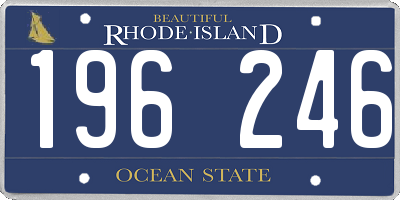 RI license plate 196246