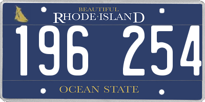RI license plate 196254