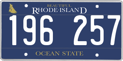 RI license plate 196257