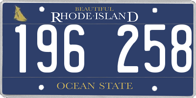 RI license plate 196258