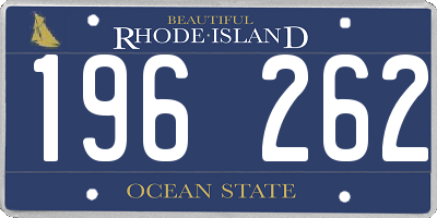 RI license plate 196262