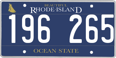 RI license plate 196265