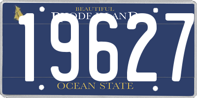 RI license plate 19627