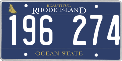 RI license plate 196274