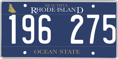 RI license plate 196275