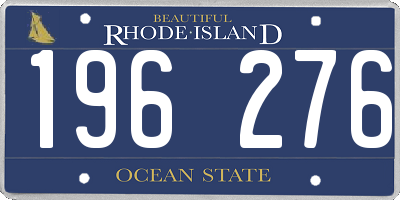 RI license plate 196276