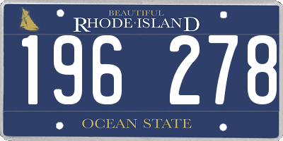 RI license plate 196278