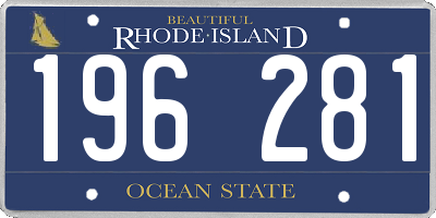 RI license plate 196281