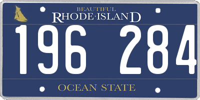 RI license plate 196284