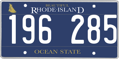 RI license plate 196285