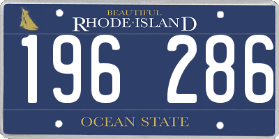 RI license plate 196286