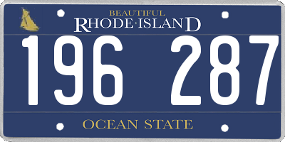 RI license plate 196287