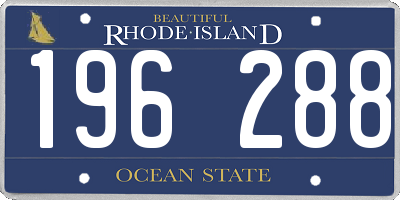RI license plate 196288
