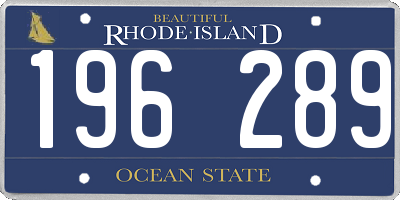 RI license plate 196289