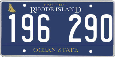 RI license plate 196290
