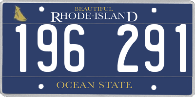 RI license plate 196291