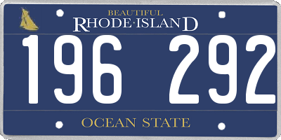 RI license plate 196292