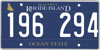 RI license plate 196294