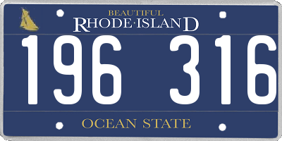 RI license plate 196316