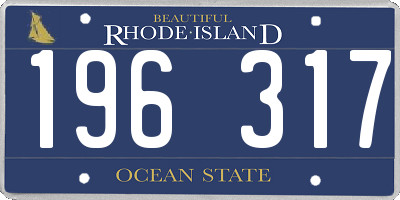 RI license plate 196317