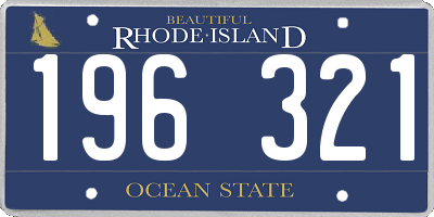 RI license plate 196321