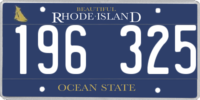 RI license plate 196325