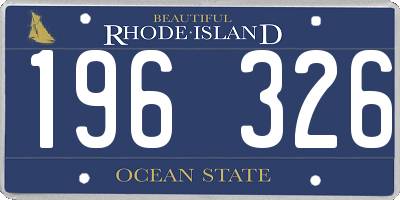 RI license plate 196326