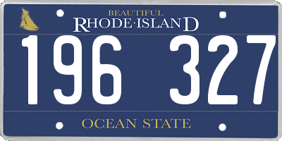 RI license plate 196327