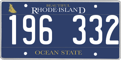 RI license plate 196332