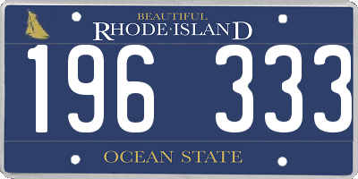 RI license plate 196333