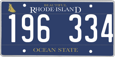 RI license plate 196334