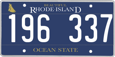 RI license plate 196337