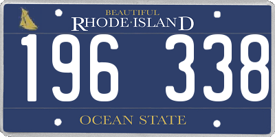 RI license plate 196338