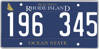 RI license plate 196345