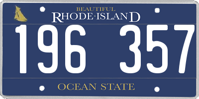 RI license plate 196357