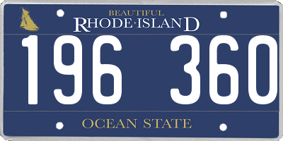 RI license plate 196360